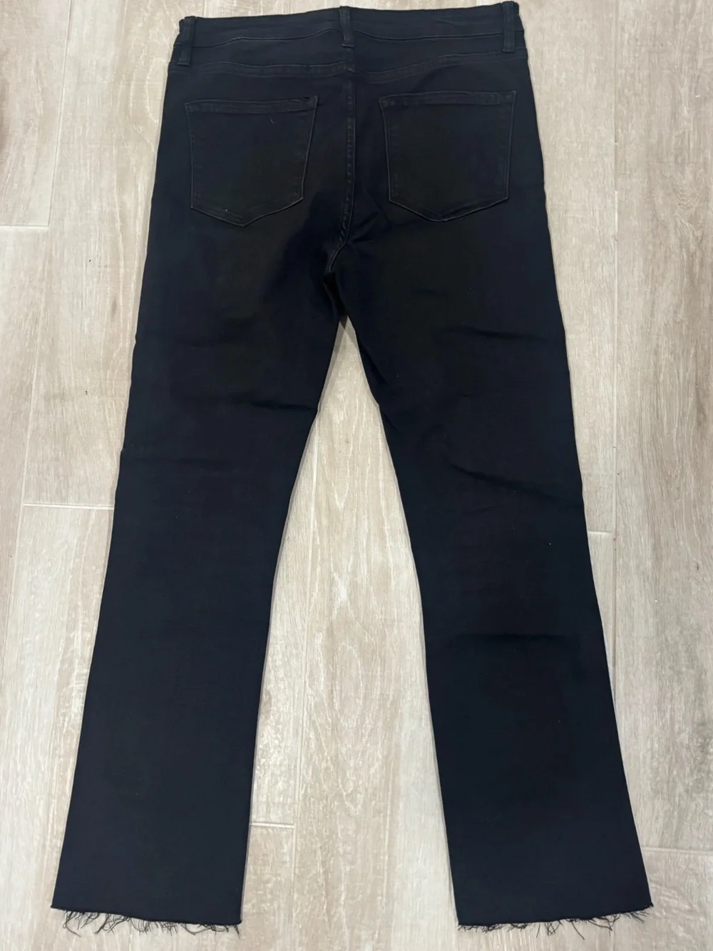 Black Straight-Leg Jeans with White Side Stripes vervet